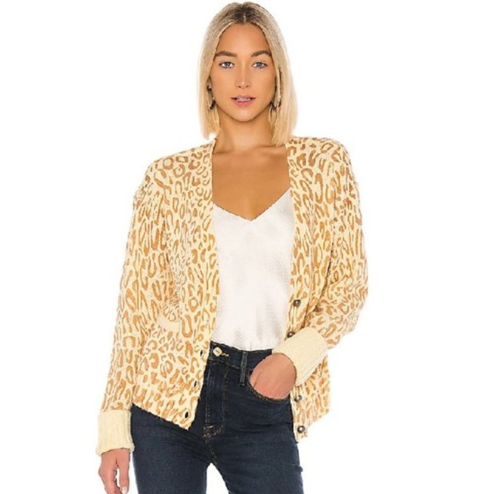 🔥 REBECCA MINKOFF Kerry Leopard Print Cardigan